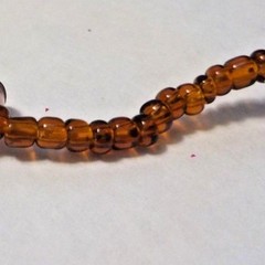 Brown & Clear Rose Tinted Plastic Beads Stretch Bracelet