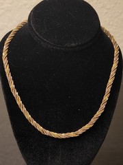 Vintage Italy Tri- Color Sterling Rope Chain Necklace 925 AGI Stamped Gift Birth
