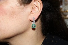 Art Deco Lab Created Diamond Wedding Antique Gift Earring 14K White Gold Finish