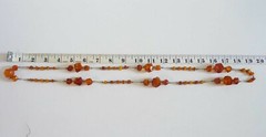 Vintage Latvian Natural Semu-Polished Amber Wire Necklace 49g