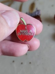 6 VINTAGE & MOD TEACHER THEMED PINS ENAMEL APPLES Wooden Nebraska Other
