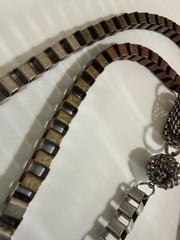 Vintage 80’s Sculptural Necklace Copper Bronze Knots Chains Metallic Industrial