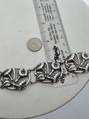 Vintage or Antique Danecraft CFO Sterling Silver Trumpet Flower Design Bracelet
