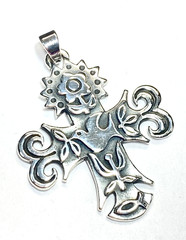 Vintage Unisex Sterling Silver James Avery La Primavera Cross With Dove 1.06″