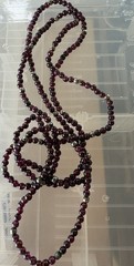 Vintage Garnet Small Beads Beaded Necklace 36”