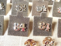 Vintage NOS lot of 15 gold tone 1984 tac lapel pins 1/2″ D79