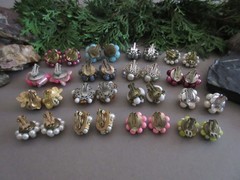 Vtg Cluster Clip Earring Lot of 16 Pairs – Japan/W Germany/Hong Kong/Marvella