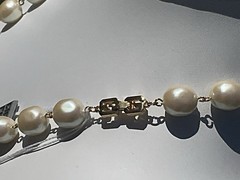 NOS Simulated Pearl + Rhinestone Bijoux GIVENCHY Goldtone Necklace!!!