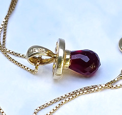10k Yellow Gold Baby Pacifier PENDANT CHARM 20″ x 0.5mm Chain