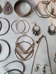 Huge Modern Costume Jewelry Lot 40+ Items Watch Necklace Earrings Trendy Bling