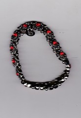 Vintage Cookie Lee Strech Bracelet Red Stones Silver Tone