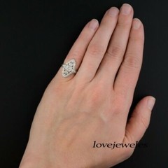 Vintage Art Deco 2.55CT Lab-Created Round Cut Diamond Ring 14K White Gold Finish