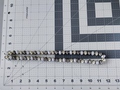 Vintage Beaded Necklace Silver, Gun Metal Gray, and Gray Faux Pearl 24” necklace
