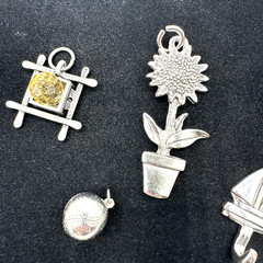 Vintage Now LOT 14 Silver Tone Pewter Pendants Charms Craft Wear Jewelry
