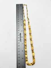 Vintage Crown Trifari Birthday Ribbon Flower Brushed Gold Tone Necklace *Read
