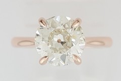 Antique Old European Cut Diamond Solitaire Engagement Ring 1.75 ct 14k Rose Gold