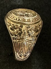 United States Naval Reserve 10K Yellow Gold Men’s Ring Size.9.75 Or 10 ￼￼￼