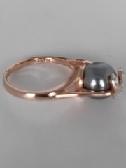 Vintage 1990-s 14 Ct Rolled Gold Pearl Ring Size UK P US 7 1/2 – Hallmarked!