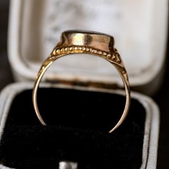 UNUSUAL ORNATE ANTIQUE ENGLISH 15K GOLD LAPIS LAZULI SIGNET RING PINKY RING 1880