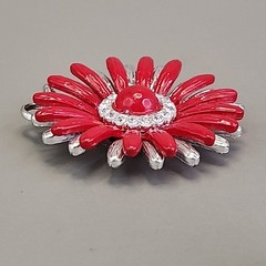 Vintage Flower Pendant Lot of 6 Red Peach Celluloid Acrylic Resin