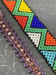 Vintage Boho Bracelet Lot Of 2 Colorful Gas’s Beaded Button Toggle Clasp
