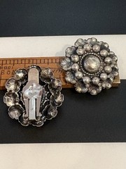 BIG DANECRAFT 40’s Sterling Silver 3D clip on earrings Vintage