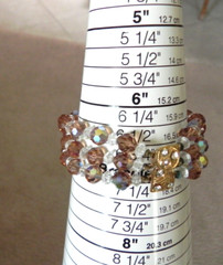 Vintage Golden Brown AB Double Strand Crystal Necklace and Bracelet Set