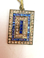 Vintage Necklace Czech Royal Blue Glass Art Deco 26 inches PJ
