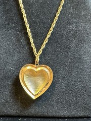 Vintage Gold Tone Heart Necklace Perfect for Valentines Day Gift for Her