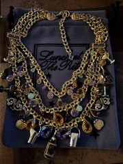Lunch At The Ritz COCKTAILS Triple Strand Necklace; NEW, NEVER WORN, RARE!!!!
