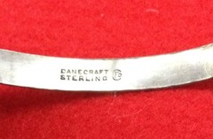 Vintage Rare Danecraft Felch & Co. Sterling Silver Double Heart Bangle