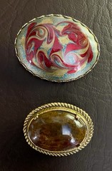 Vintage – Modern Rhinestone Mixed Material Dog Cat Cameo Fish Brooch Pin Lot