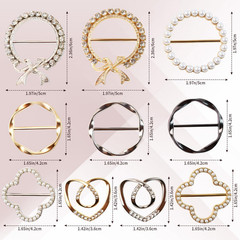10 Pack Scarf Ring Clip T-Shirt Tie Clips for Women, Scarf Ring Clothes Corner K