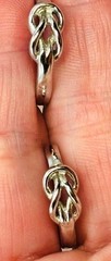 Trifari Earrings Clip On Silver Tone Love Knot Hoops
