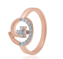 Round Cut 0.50TCW White Moissanite Moon & Star Pattern Ring In 10K Rose Gold FN