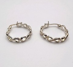 Vintage Infinity Pattern Earrings Sterling Silver 925 Stamped Women’s Jewelry
