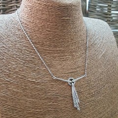 Art Deco Style Lab Created Diamond Anniversary Wedding 14K White Gold FN Pendant