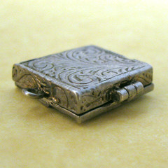Vintage English Sterling Silver Opening Charm Decorative Wardrobe Trunk