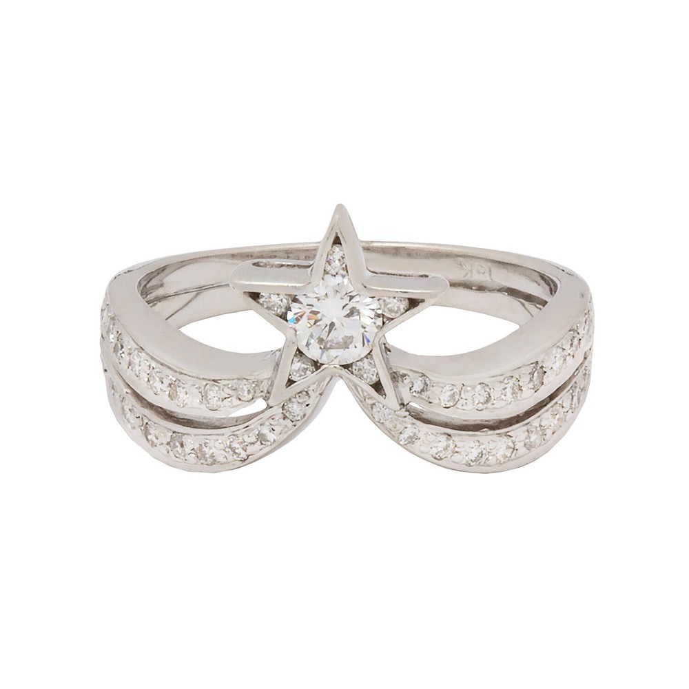 18K White Gold Diamond Star Ring 0.50ct TDW Size 6