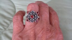 Vintage Sterling Silver Garnet Ring Size 7