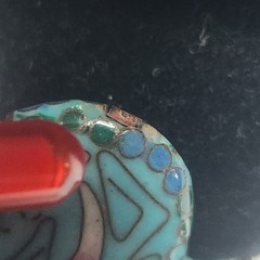 Vintage Cloisonne Elephant Pendant Turquoise Blue Enamel Lucky Charm Necklace