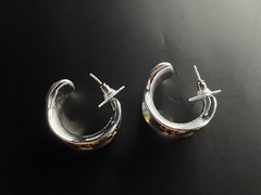 Vintage Yves Saint Laurent Two-Tone Sculptural Earrings 3cm