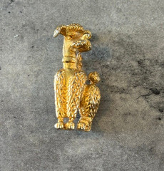 Vintage Dog Brooch Pin Gold Tone