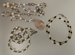 Lot 15 Vintage Semi-Precious Gemstone Jewelry Malachite Turquoise Jade Quartz
