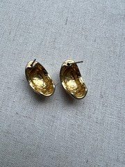 Lot of 3 Vintage White and Gold Enamel Earrings 1980s-90s (No backs)