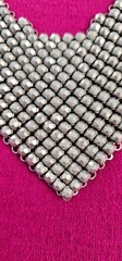 RARE Bib women necklace silver tone very light weight metal prongs 1.55n oz.
