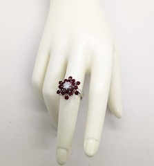 Vintage Luxury RING Sterling Silver 925 with Bright Stones -size: 7.5 (18mm) #68