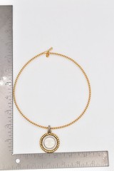 Vintage Kirks Folly Seaview Moon Face Pendant Necklace Gold AB Crystal 80s Bin3D