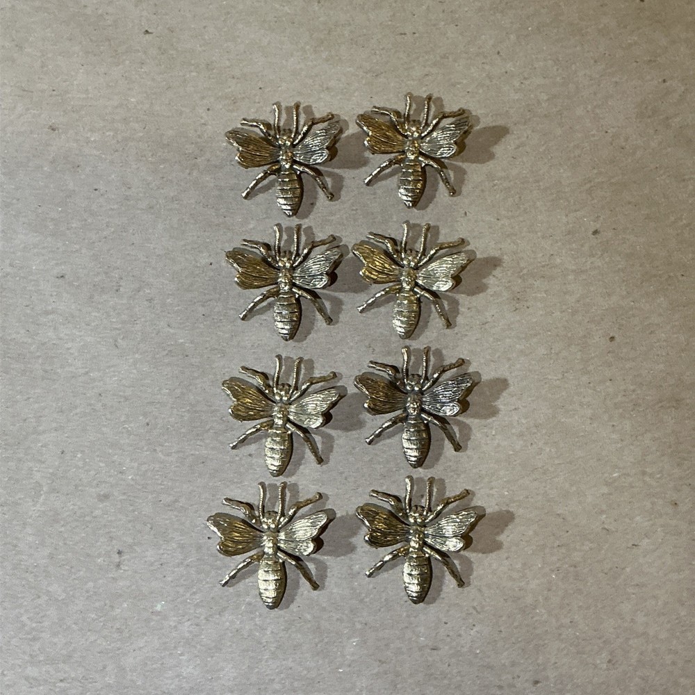 Group Of 8 Vintage Gold Finished Wasp/Bee Jewelry Pieces As Is INV-AT08