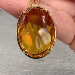 Morellato Mesh Necklace Gold Tone Snake Chain Faceted Topaz Pendant 16 Inches